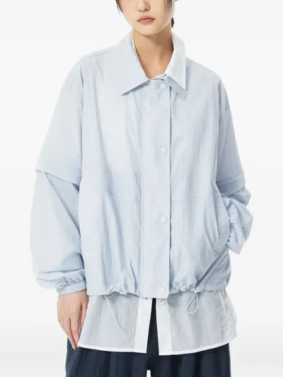 Studio Tomboy Drawstring-hem Layered-sleeve Jacket In Blue