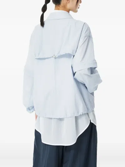 Studio Tomboy Drawstring-hem Layered-sleeve Jacket In Blue