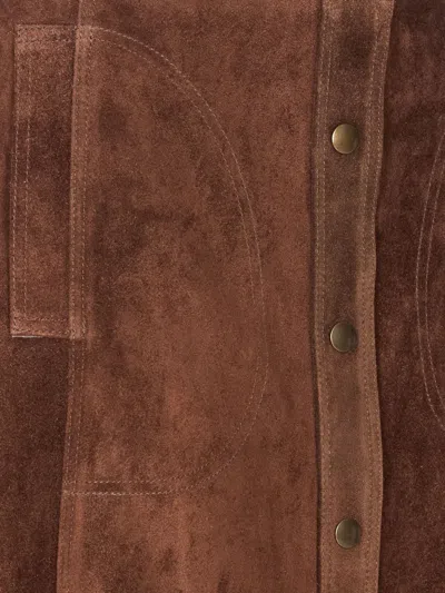 Arma Button-front Midi Skirt In Brown