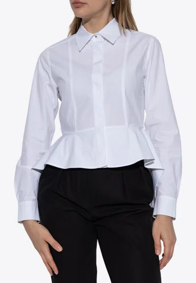 Max Mara Gamma Asymmetric Button-up Shirt In White