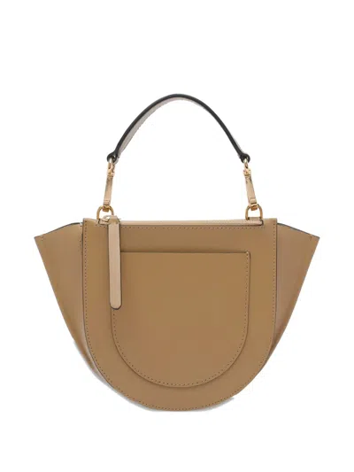 Wandler Structured Vitello Leather Shoulder Bag With Winged Sides In Brown