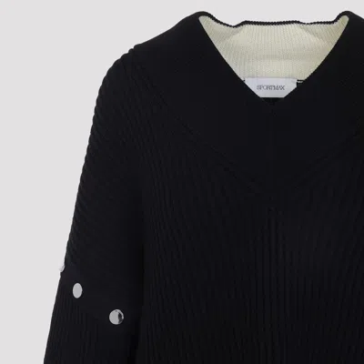 Sportmax Tay Oversized Jumper With Detachable Sleeves In Blue