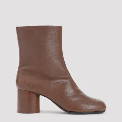 Maison Margiela Tabi 60 Nappa Leather Ankle Boots In Brown