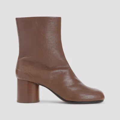Maison Margiela Tabi 60 Nappa Leather Ankle Boots In Brown