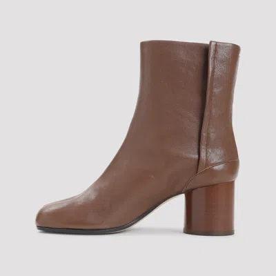 Maison Margiela Tabi 60 Nappa Leather Ankle Boots In Brown