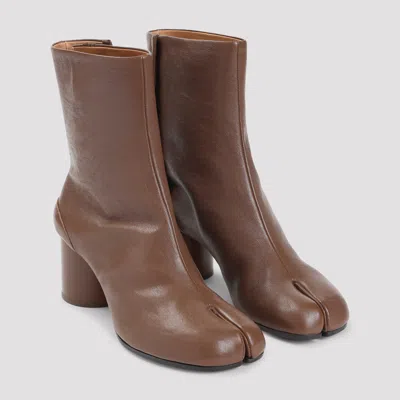 Maison Margiela Tabi 60 Nappa Leather Ankle Boots In Brown