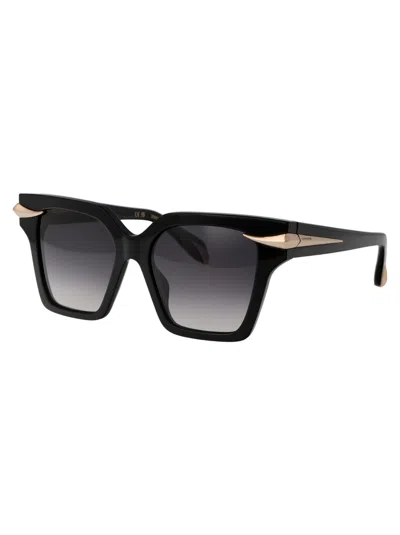 Roberto Cavalli Unisex Src002m 0700 Sunglasses In Black