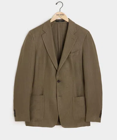Todd Snyder Italian Linen Herringbone Sport Coat In Green