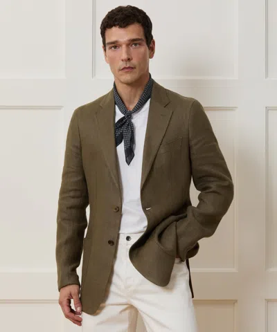 Todd Snyder Italian Linen Herringbone Sport Coat In Green