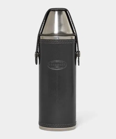 F. Hammann Leather Hunting Flask In Black