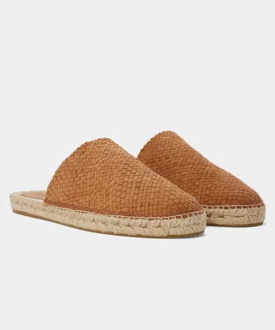 Todd Snyder Woven Leather Espadrille Mule In Brown
