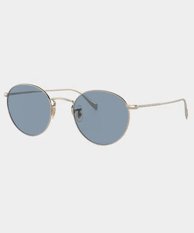 Oliver Peoples Coleridge Sun 50mm Tinted Round Sunglasses In Cobalto