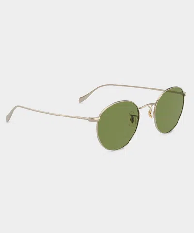 Oliver Peoples Ov1186s Coleridge Sun Metal And Crystal Round Sunglasses In Gold