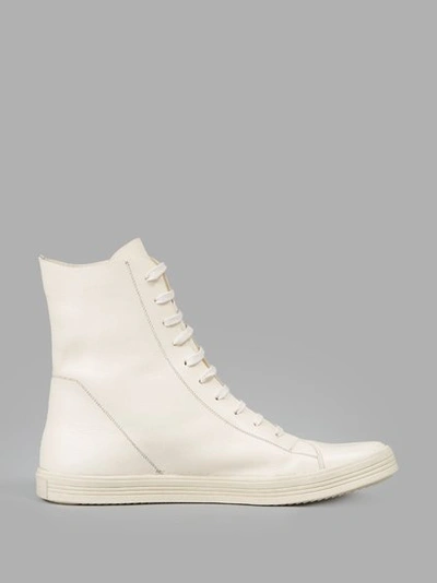 Shop Rick Owens White High Top Sneakers