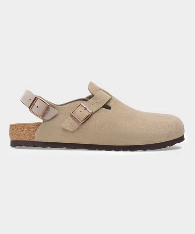 Birkenstock Taupe Suede Tokyo Slipper In Neutrals