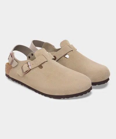 Birkenstock Taupe Suede Tokyo Slipper In Neutrals