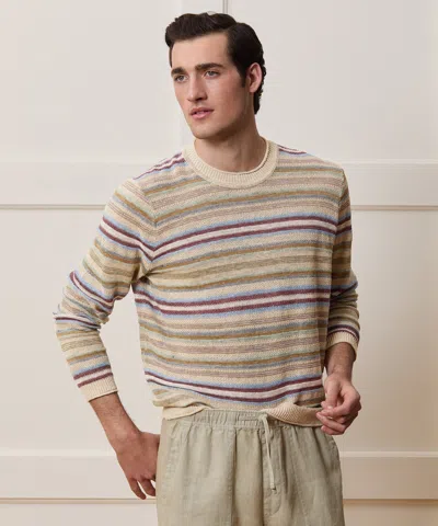 Todd Snyder Lightweight Linen Crewneck Sweater In Brown