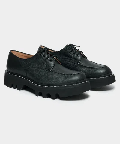 Tricker's Todd Snyder X  Heath Derby Shoes In Black Scotch Grain Leather In Black