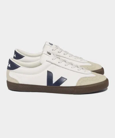 Veja Volley Sneakers With Contrasting Inserts In Brown