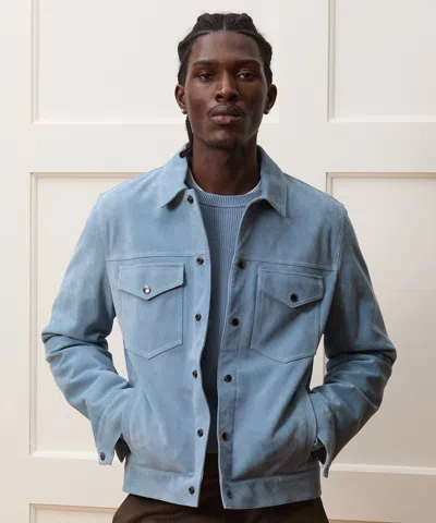 Todd Snyder Classic Fit Italian Suede Dylan Jacket In Blue
