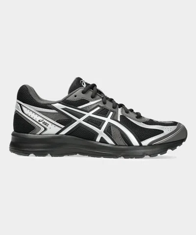 Asics Mens Black Pure Silver Jog 100s Metallic-trim Mixed-material Trainers