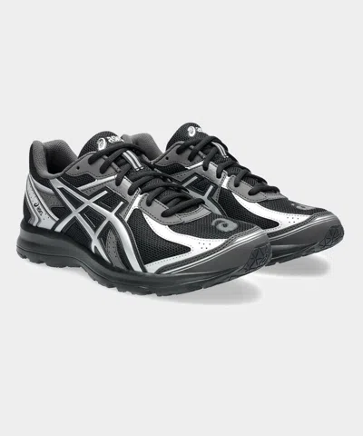 Asics Mens Black Pure Silver Jog 100s Metallic-trim Mixed-material Trainers