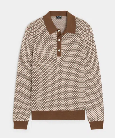 Todd Snyder Silk-cotton Geo Sweater Polo In Multi