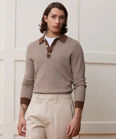 Todd Snyder Silk-cotton Geo Sweater Polo In Multi