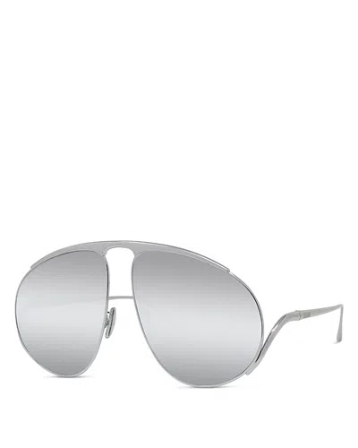 Loewe Lw40180u Signature 16c Argento Sunglasses In Metallic