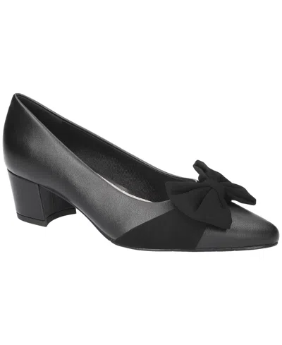 Easy Street Womens Pointed Closed Toe Block Heel Pumps In Black