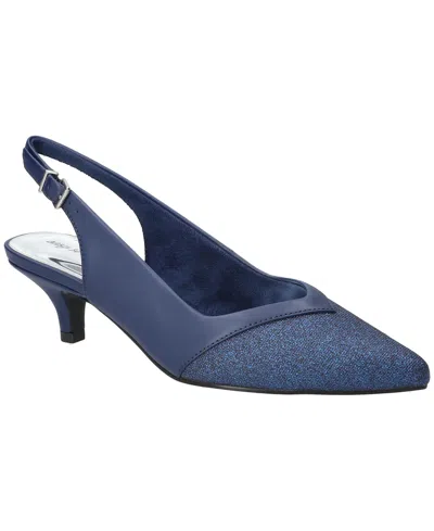 Easy Street Womens Pointed Closed Toe Kitten Heel Pumps In Blue