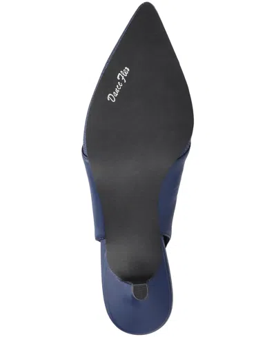 Easy Street Womens Pointed Closed Toe Kitten Heel Pumps In Blue