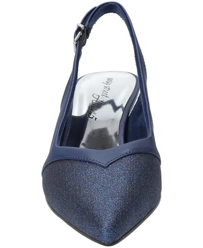 Easy Street Womens Pointed Closed Toe Kitten Heel Pumps In Blue