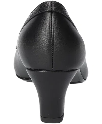 Easy Street Kata Womens Round Stiletto Heel Pumps In Black