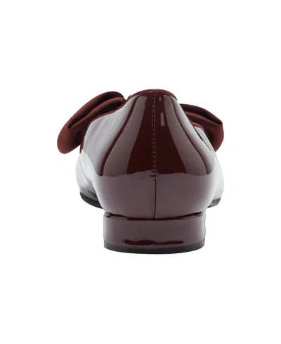 Bandolino Women's Auggie Bow Pointed Toe Tailored Loafers In Red