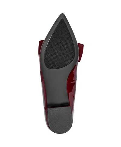 Bandolino Women's Auggie Bow Pointed Toe Tailored Loafers In Red