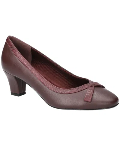 Easy Street Kata Womens Round Stiletto Heel Pumps In Burgundy