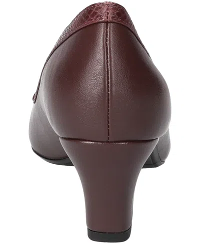 Easy Street Kata Womens Round Stiletto Heel Pumps In Burgundy