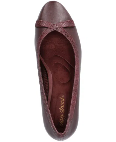 Easy Street Kata Womens Round Stiletto Heel Pumps In Burgundy