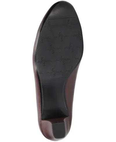 Easy Street Kata Womens Round Stiletto Heel Pumps In Burgundy