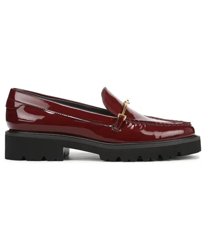 Franco Sarto Women's Senna Round Toe Lug Sole Loafers In Burgundy