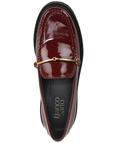Franco Sarto Women's Senna Round Toe Lug Sole Loafers In Burgundy