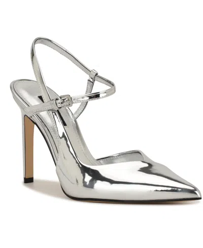 Nine West Women's Franka Ankle Strap Stiletto Pumps In Silver