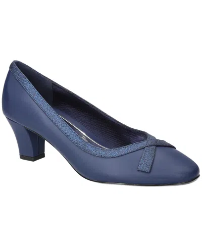Easy Street Kata Womens Round Stiletto Heel Pumps In Blue