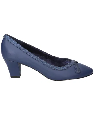Easy Street Kata Womens Round Stiletto Heel Pumps In Blue