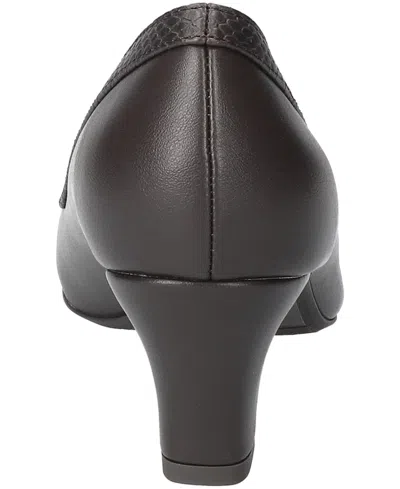 Easy Street Kata Womens Round Stiletto Heel Pumps In Brown