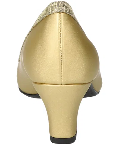 Easy Street Kata Womens Round Stiletto Heel Pumps In Yellow