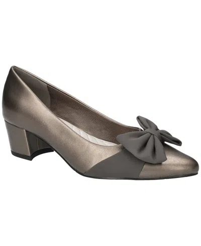 Easy Street Womens Pointed Closed Toe Block Heel Pumps In Neutral