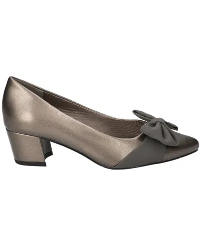 Easy Street Womens Pointed Closed Toe Block Heel Pumps In Neutral