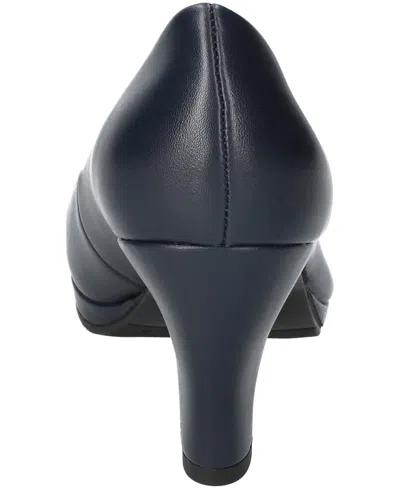 Easy Street Poet Womens Solid Man Made Pumps In Blue